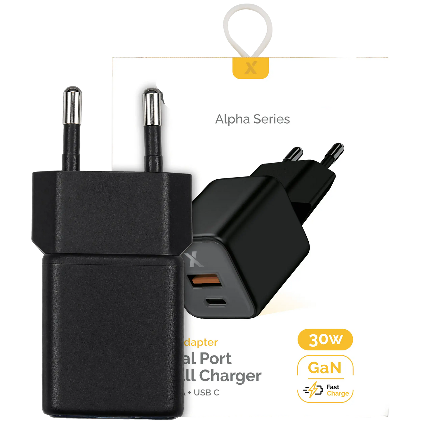 Pro Charger 30W 2-in-1 USB-C / USB-A GaN (220V / EU Plug) (Black Titanium) - LabFix
