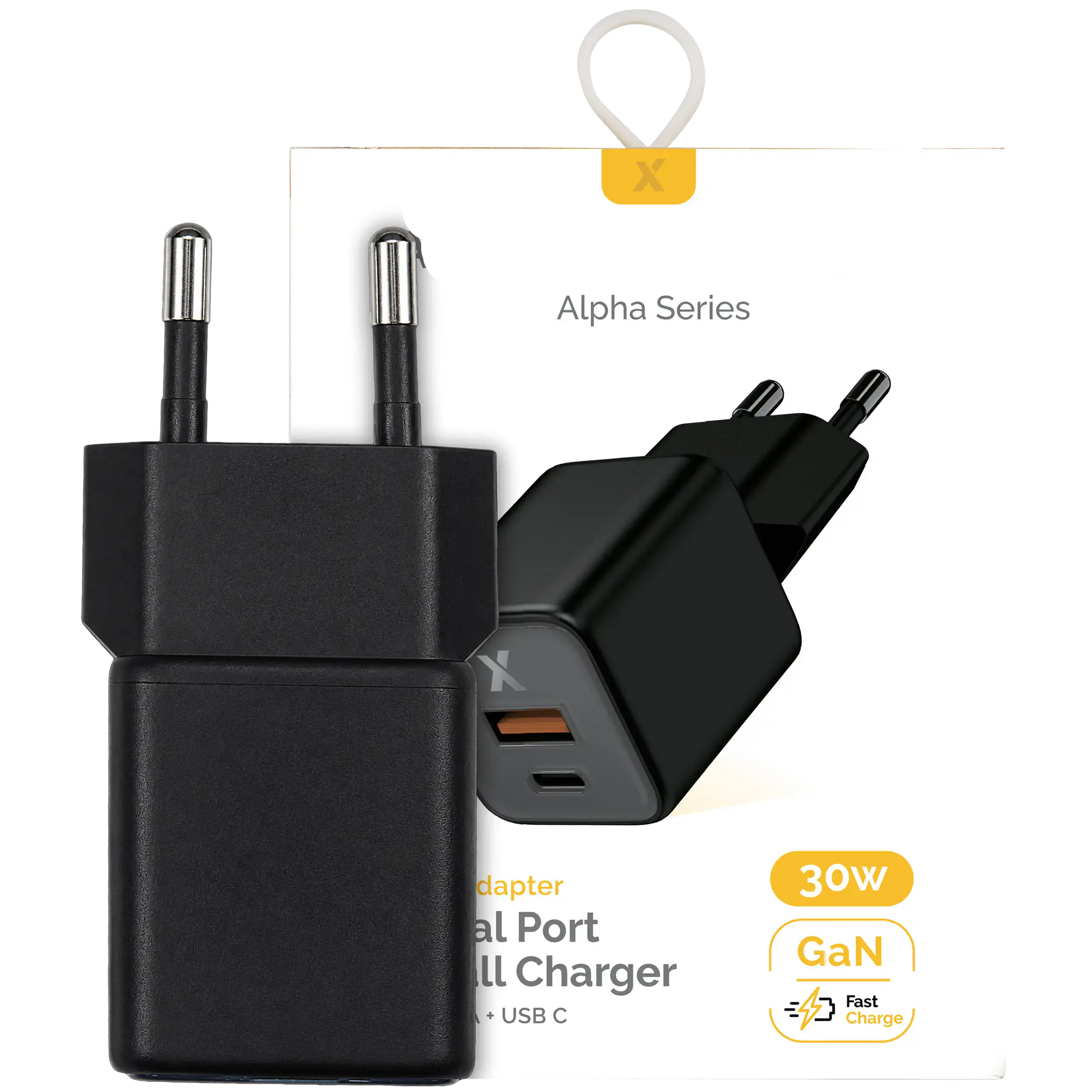 Pro Charger 30W 2-in-1 USB-C / USB-A GaN (220V / EU Plug) (Black Titanium) - LabFix