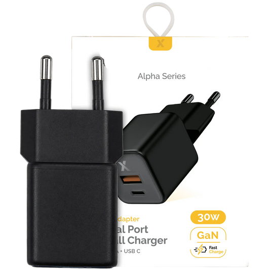 Pro Charger 30W 2-in-1 USB-C / USB-A GaN (220V / EU Plug) (Black Titanium) - LabFix