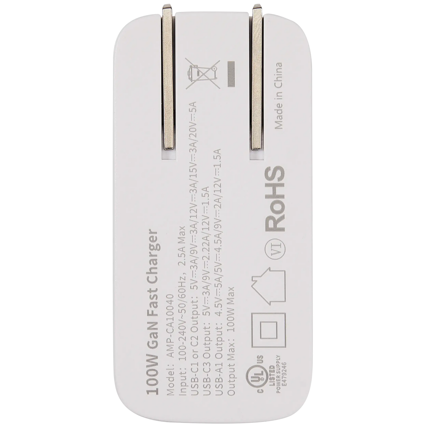 Charger 100W 4-Port USB-C and USB-A - US Adapter - LabFix