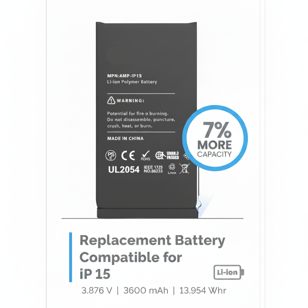 Elevate Your iPhone's Performance with Our iPhone 15 Battery Replacement

Are you tired of constantly charging your iPhone 15 and looking for a reliable iPhone 15 battery replacement that truly makes a difference? Our premium battery replacement offers a remarkable 7% more power than standard options, ensuring your device runs longer and performs better. With this battery, you can enjoy life uninterrupted, keeping you connected when it matters most.