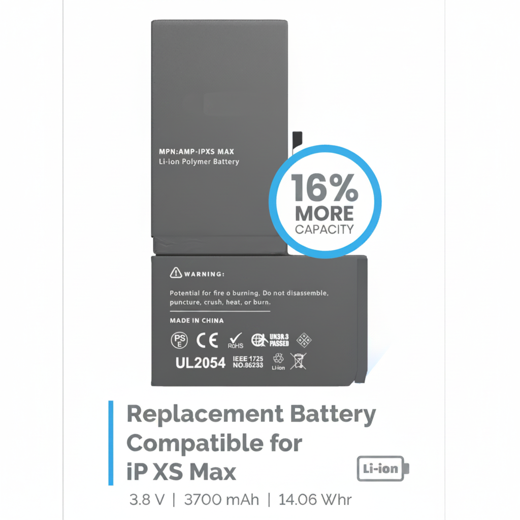 Power Up Your Life with the Best iPhone XS Max Battery Replacement

Are you tired of your iPhone XS Max running out of juice when you need it the most? Our iPhone XS Max battery replacement offers 16% more power, enhancing your device's performance and keeping you connected for longer. Say goodbye to the frustration of low battery alerts and hello to uninterrupted usage!

This premium battery replacement is designed specifically for the iPhone XS Max, ensuring compatibility and delivering optimal performanc