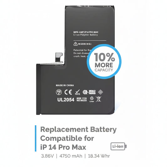 Revitalize Your iPhone with Our Premium iPhone 14 Pro Max Battery Replacement

Are you tired of your iPhone 14 Pro Max running out of juice at the most inconvenient times? Our high-quality iPhone 14 Pro Max battery replacement is here to change that. With a 10% boost in capacity compared to standard batteries, you can enjoy longer hours of browsing, gaming, and streaming without the constant worry of needing to recharge.

This battery is specifically designed for the iPhone 14 Pro Max, ensuring compatibilit