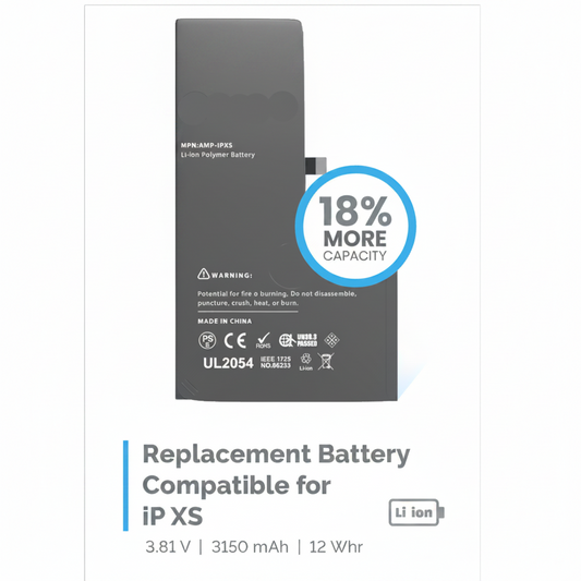 Premium iPhone XS Battery Replacement - 18% More Capacity for Your Device

Are you tired of your iPhone XS running out of juice too quickly? Our iPhone XS battery replacement is here to enhance your smartphone experience by offering an impressive 18% more battery capacity than standard options. Imagine no longer having to constantly worry about your battery life during those long days or important meetings.

Designed specifically for the iPhone XS, this lithium-ion battery guarantees perfect compatibility, 