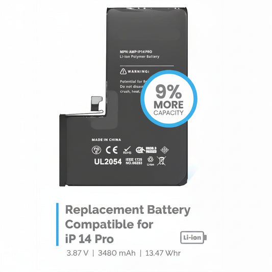 Revitalize Your Device with Our iPhone 14 Pro Battery Replacement

When your iPhone 14 Pro starts to lag and you find yourself frantically searching for a charger, it’s time for a change. Our iPhone 14 Pro battery replacement offers the perfect solution to breathe new life into your device. Engineered specifically for the iPhone 14 Pro, this premium battery features a 9% increase in capacity over standard batteries, meaning less time plugged in and more time enjoying everything your smartphone has to offer.