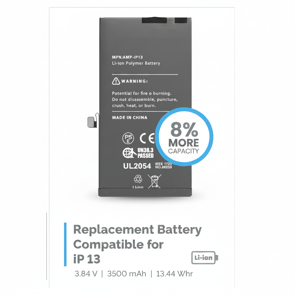 Unlock More Power with Our iPhone 13 Extended Battery!

Experience life uninterrupted with our iPhone 13 extended battery, designed to give you 8% more power than standard batteries. Whether you're streaming videos, navigating with GPS, or indulging in mobile gaming, this battery ensures you're always connected when it matters most.